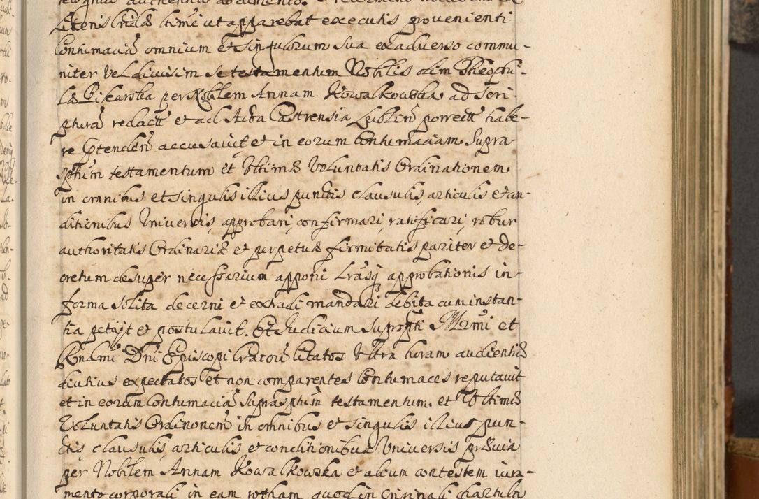 Zdjęcie nr 58 dla obiektu archiwalnego: Acta actorum, decretorum, sententiarum, erectionum, fundationum, confirmationum, instiutionum, resignationum, constitutionum, provisionum, submissionum, quietationum, substitutionum, ordinationum, ingrossationum, prostestationum R. D. Andreae Trzebicki, episcopi Cracoviensis, ducis Severiae in a. D. 1658 et  1659 acticatorum. Volumen I 