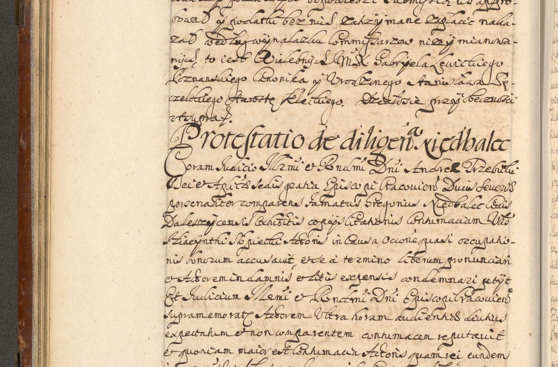 Zdjęcie nr 55 dla obiektu archiwalnego: Acta actorum, decretorum, sententiarum, erectionum, fundationum, confirmationum, instiutionum, resignationum, constitutionum, provisionum, submissionum, quietationum, substitutionum, ordinationum, ingrossationum, prostestationum R. D. Andreae Trzebicki, episcopi Cracoviensis, ducis Severiae in a. D. 1658 et  1659 acticatorum. Volumen I 