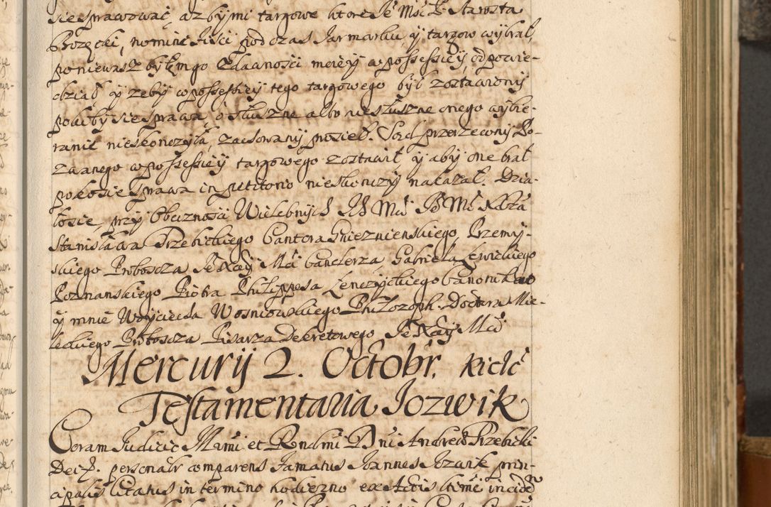 Zdjęcie nr 32 dla obiektu archiwalnego: Acta actorum, decretorum, sententiarum, erectionum, fundationum, confirmationum, instiutionum, resignationum, constitutionum, provisionum, submissionum, quietationum, substitutionum, ordinationum, ingrossationum, prostestationum R. D. Andreae Trzebicki, episcopi Cracoviensis, ducis Severiae in a. D. 1658 et  1659 acticatorum. Volumen I 