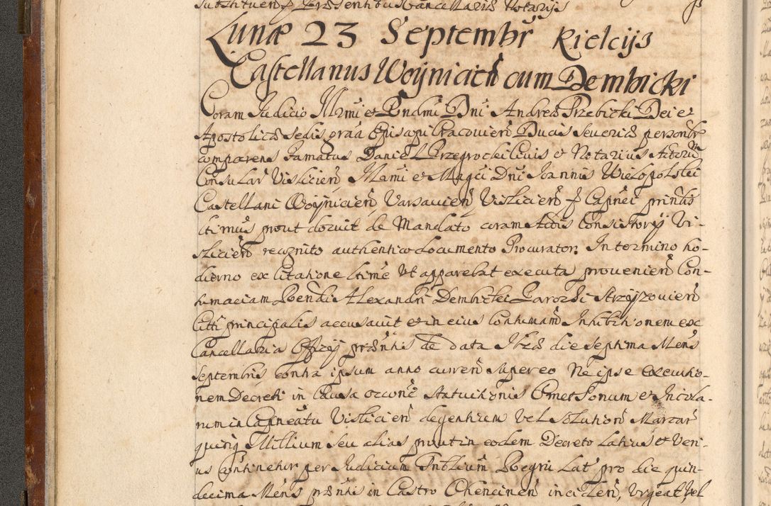 Zdjęcie nr 23 dla obiektu archiwalnego: Acta actorum, decretorum, sententiarum, erectionum, fundationum, confirmationum, instiutionum, resignationum, constitutionum, provisionum, submissionum, quietationum, substitutionum, ordinationum, ingrossationum, prostestationum R. D. Andreae Trzebicki, episcopi Cracoviensis, ducis Severiae in a. D. 1658 et  1659 acticatorum. Volumen I 