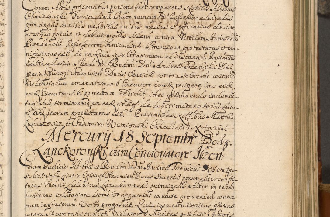 Zdjęcie nr 16 dla obiektu archiwalnego: Acta actorum, decretorum, sententiarum, erectionum, fundationum, confirmationum, instiutionum, resignationum, constitutionum, provisionum, submissionum, quietationum, substitutionum, ordinationum, ingrossationum, prostestationum R. D. Andreae Trzebicki, episcopi Cracoviensis, ducis Severiae in a. D. 1658 et  1659 acticatorum. Volumen I 