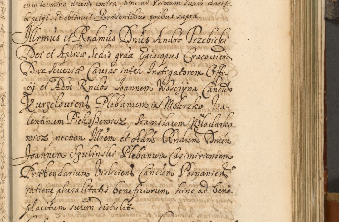 Zdjęcie nr 394 dla obiektu archiwalnego: Acta actorum, decretorum, sententiarum, erectionum, fundationum, confirmationum, instiutionum, resignationum, constitutionum, provisionum, submissionum, quietationum, substitutionum, ordinationum, ingrossationum, prostestationum R. D. Andreae Trzebicki, episcopi Cracoviensis, ducis Severiae in a. D. 1658 et  1659 acticatorum. Volumen I 