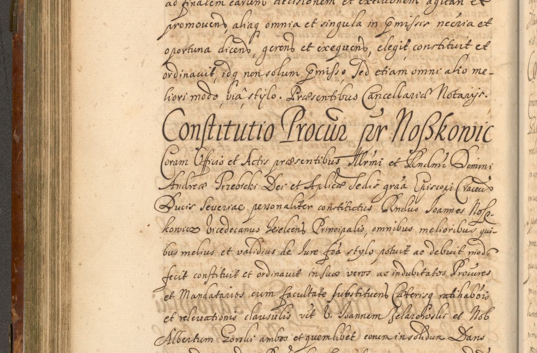 Zdjęcie nr 397 dla obiektu archiwalnego: Acta actorum, decretorum, sententiarum, erectionum, fundationum, confirmationum, instiutionum, resignationum, constitutionum, provisionum, submissionum, quietationum, substitutionum, ordinationum, ingrossationum, prostestationum R. D. Andreae Trzebicki, episcopi Cracoviensis, ducis Severiae in a. D. 1658 et  1659 acticatorum. Volumen I 