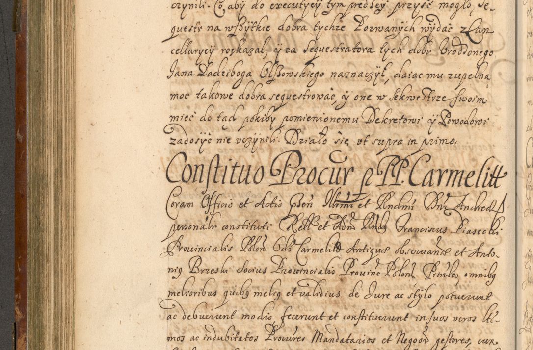 Zdjęcie nr 383 dla obiektu archiwalnego: Acta actorum, decretorum, sententiarum, erectionum, fundationum, confirmationum, instiutionum, resignationum, constitutionum, provisionum, submissionum, quietationum, substitutionum, ordinationum, ingrossationum, prostestationum R. D. Andreae Trzebicki, episcopi Cracoviensis, ducis Severiae in a. D. 1658 et  1659 acticatorum. Volumen I 