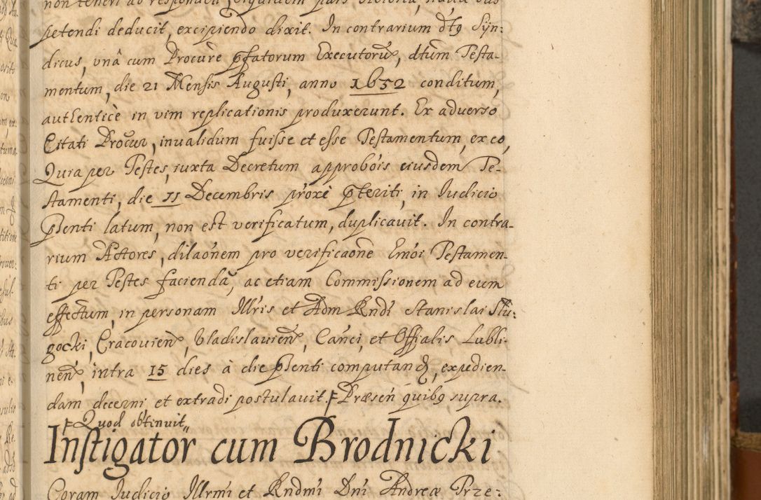 Zdjęcie nr 362 dla obiektu archiwalnego: Acta actorum, decretorum, sententiarum, erectionum, fundationum, confirmationum, instiutionum, resignationum, constitutionum, provisionum, submissionum, quietationum, substitutionum, ordinationum, ingrossationum, prostestationum R. D. Andreae Trzebicki, episcopi Cracoviensis, ducis Severiae in a. D. 1658 et  1659 acticatorum. Volumen I 
