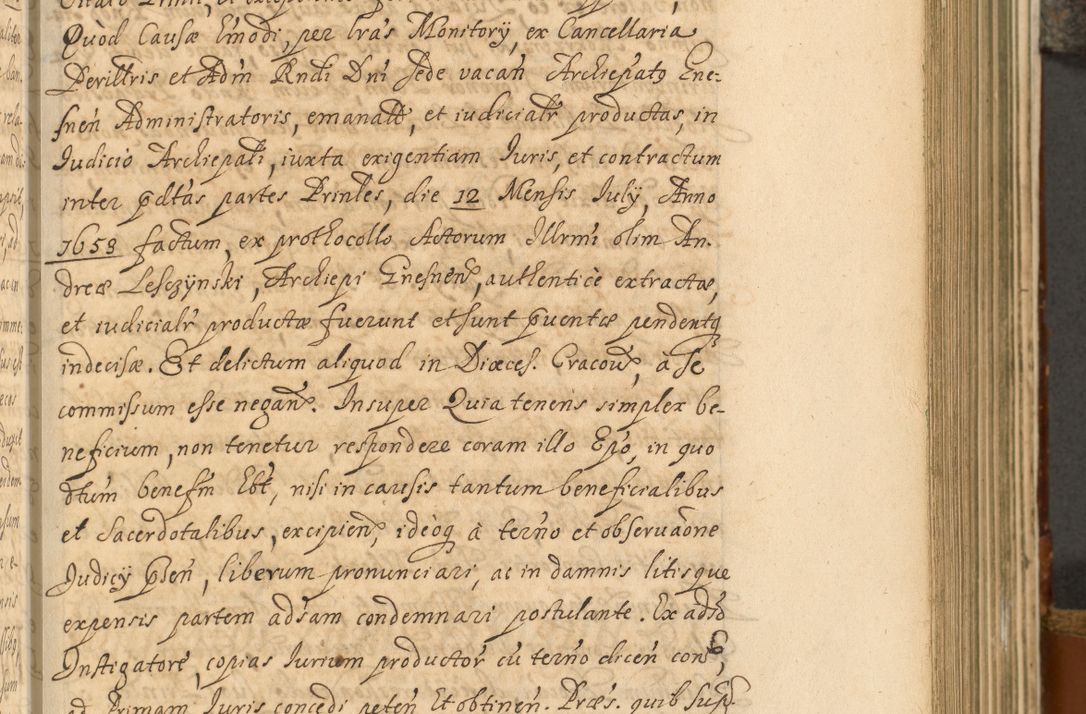 Zdjęcie nr 360 dla obiektu archiwalnego: Acta actorum, decretorum, sententiarum, erectionum, fundationum, confirmationum, instiutionum, resignationum, constitutionum, provisionum, submissionum, quietationum, substitutionum, ordinationum, ingrossationum, prostestationum R. D. Andreae Trzebicki, episcopi Cracoviensis, ducis Severiae in a. D. 1658 et  1659 acticatorum. Volumen I 