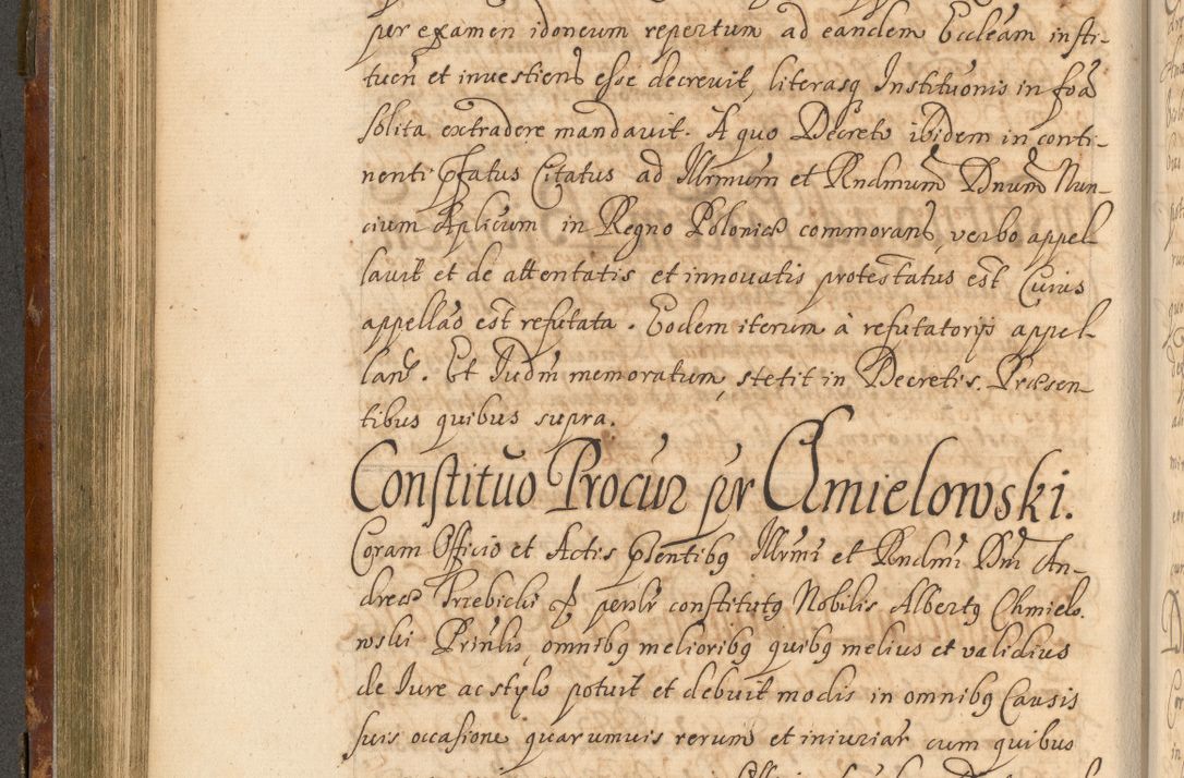 Zdjęcie nr 317 dla obiektu archiwalnego: Acta actorum, decretorum, sententiarum, erectionum, fundationum, confirmationum, instiutionum, resignationum, constitutionum, provisionum, submissionum, quietationum, substitutionum, ordinationum, ingrossationum, prostestationum R. D. Andreae Trzebicki, episcopi Cracoviensis, ducis Severiae in a. D. 1658 et  1659 acticatorum. Volumen I 