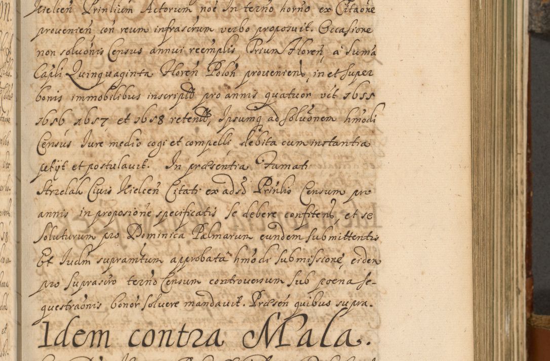 Zdjęcie nr 308 dla obiektu archiwalnego: Acta actorum, decretorum, sententiarum, erectionum, fundationum, confirmationum, instiutionum, resignationum, constitutionum, provisionum, submissionum, quietationum, substitutionum, ordinationum, ingrossationum, prostestationum R. D. Andreae Trzebicki, episcopi Cracoviensis, ducis Severiae in a. D. 1658 et  1659 acticatorum. Volumen I 