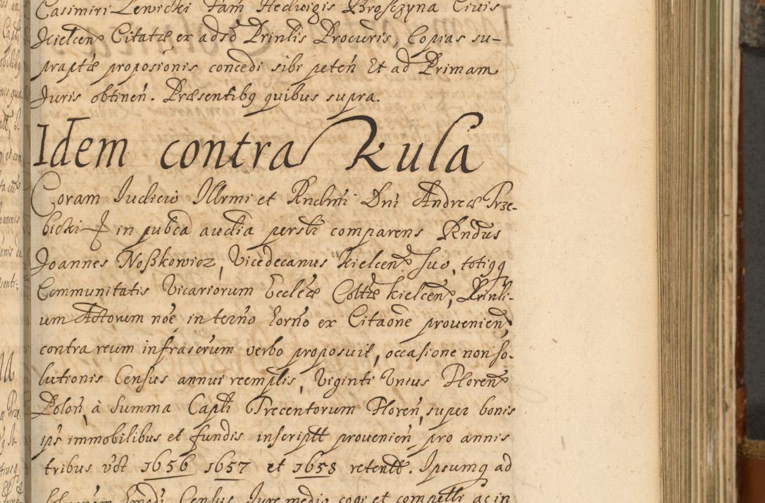 Zdjęcie nr 300 dla obiektu archiwalnego: Acta actorum, decretorum, sententiarum, erectionum, fundationum, confirmationum, instiutionum, resignationum, constitutionum, provisionum, submissionum, quietationum, substitutionum, ordinationum, ingrossationum, prostestationum R. D. Andreae Trzebicki, episcopi Cracoviensis, ducis Severiae in a. D. 1658 et  1659 acticatorum. Volumen I 