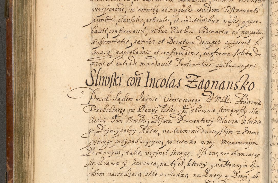 Zdjęcie nr 287 dla obiektu archiwalnego: Acta actorum, decretorum, sententiarum, erectionum, fundationum, confirmationum, instiutionum, resignationum, constitutionum, provisionum, submissionum, quietationum, substitutionum, ordinationum, ingrossationum, prostestationum R. D. Andreae Trzebicki, episcopi Cracoviensis, ducis Severiae in a. D. 1658 et  1659 acticatorum. Volumen I 