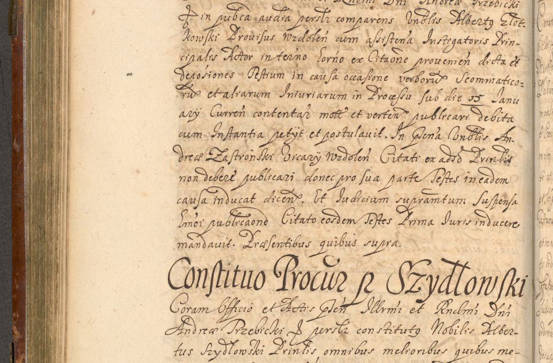 Zdjęcie nr 285 dla obiektu archiwalnego: Acta actorum, decretorum, sententiarum, erectionum, fundationum, confirmationum, instiutionum, resignationum, constitutionum, provisionum, submissionum, quietationum, substitutionum, ordinationum, ingrossationum, prostestationum R. D. Andreae Trzebicki, episcopi Cracoviensis, ducis Severiae in a. D. 1658 et  1659 acticatorum. Volumen I 