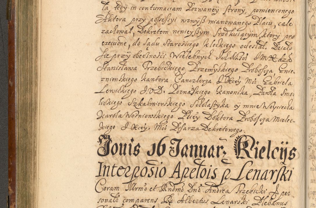 Zdjęcie nr 275 dla obiektu archiwalnego: Acta actorum, decretorum, sententiarum, erectionum, fundationum, confirmationum, instiutionum, resignationum, constitutionum, provisionum, submissionum, quietationum, substitutionum, ordinationum, ingrossationum, prostestationum R. D. Andreae Trzebicki, episcopi Cracoviensis, ducis Severiae in a. D. 1658 et  1659 acticatorum. Volumen I 
