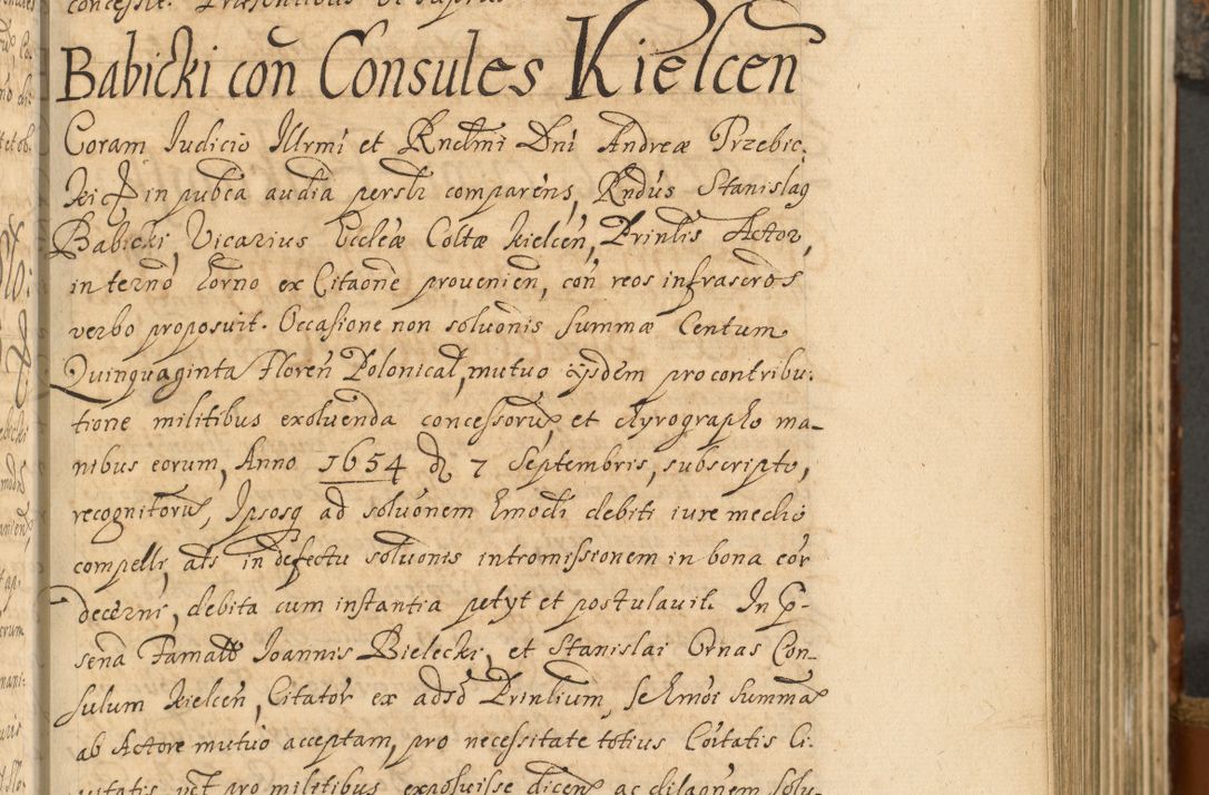 Zdjęcie nr 256 dla obiektu archiwalnego: Acta actorum, decretorum, sententiarum, erectionum, fundationum, confirmationum, instiutionum, resignationum, constitutionum, provisionum, submissionum, quietationum, substitutionum, ordinationum, ingrossationum, prostestationum R. D. Andreae Trzebicki, episcopi Cracoviensis, ducis Severiae in a. D. 1658 et  1659 acticatorum. Volumen I 