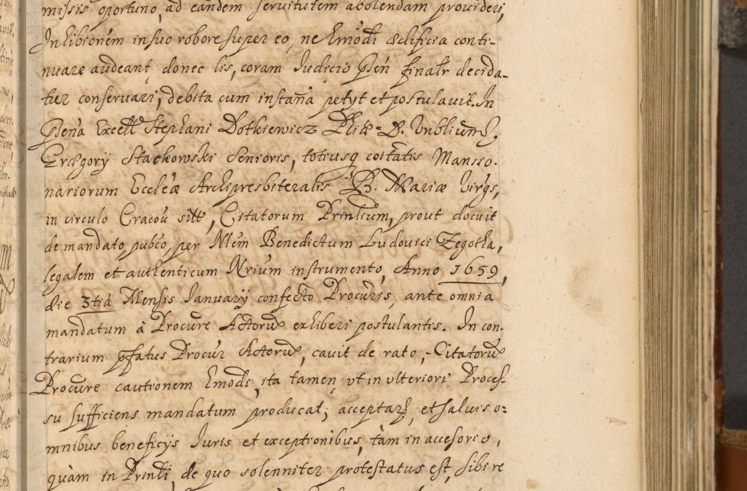 Zdjęcie nr 252 dla obiektu archiwalnego: Acta actorum, decretorum, sententiarum, erectionum, fundationum, confirmationum, instiutionum, resignationum, constitutionum, provisionum, submissionum, quietationum, substitutionum, ordinationum, ingrossationum, prostestationum R. D. Andreae Trzebicki, episcopi Cracoviensis, ducis Severiae in a. D. 1658 et  1659 acticatorum. Volumen I 