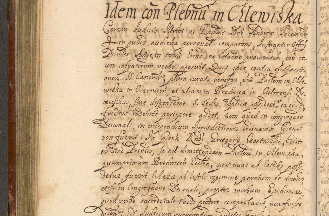 Zdjęcie nr 239 dla obiektu archiwalnego: Acta actorum, decretorum, sententiarum, erectionum, fundationum, confirmationum, instiutionum, resignationum, constitutionum, provisionum, submissionum, quietationum, substitutionum, ordinationum, ingrossationum, prostestationum R. D. Andreae Trzebicki, episcopi Cracoviensis, ducis Severiae in a. D. 1658 et  1659 acticatorum. Volumen I 