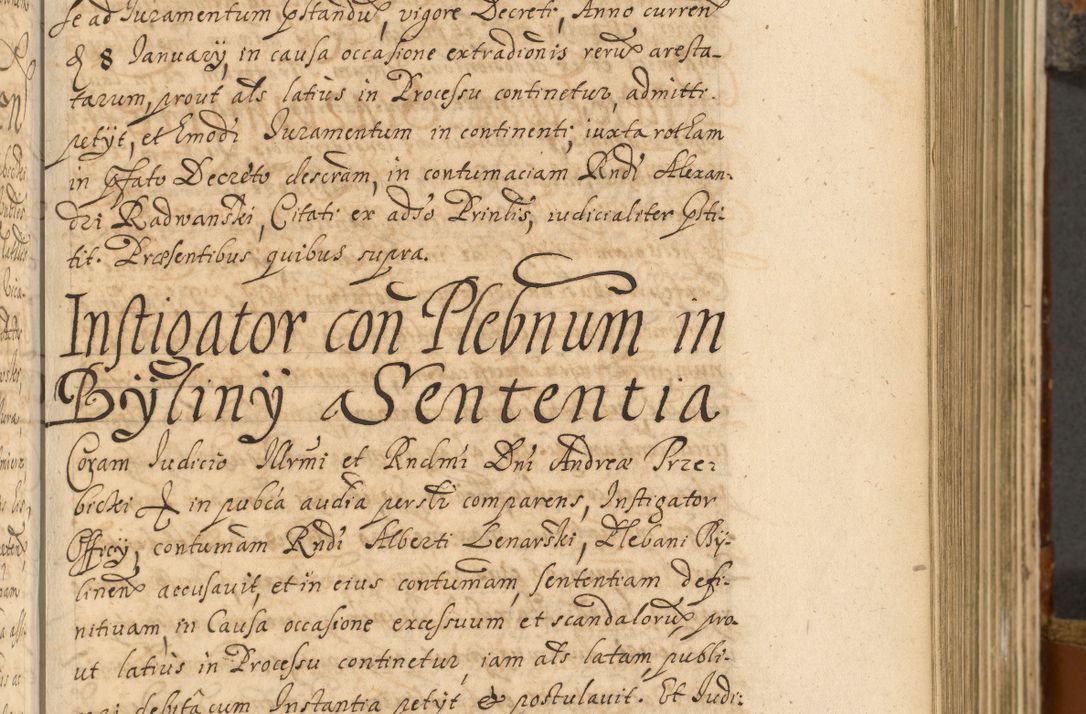 Zdjęcie nr 236 dla obiektu archiwalnego: Acta actorum, decretorum, sententiarum, erectionum, fundationum, confirmationum, instiutionum, resignationum, constitutionum, provisionum, submissionum, quietationum, substitutionum, ordinationum, ingrossationum, prostestationum R. D. Andreae Trzebicki, episcopi Cracoviensis, ducis Severiae in a. D. 1658 et  1659 acticatorum. Volumen I 