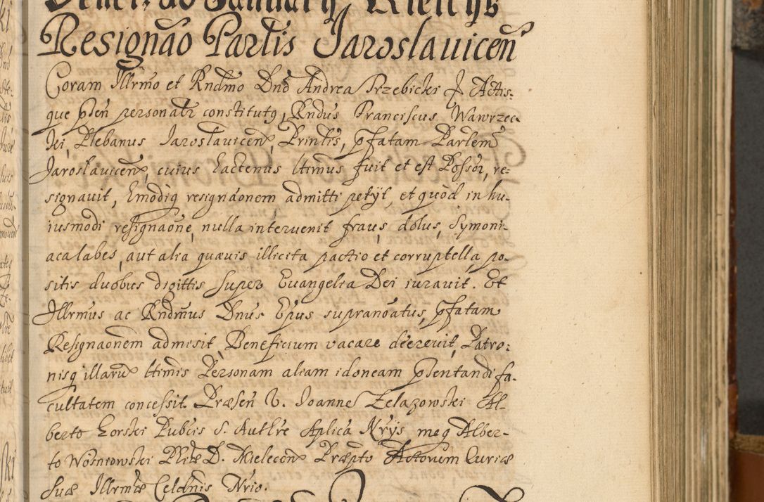 Zdjęcie nr 232 dla obiektu archiwalnego: Acta actorum, decretorum, sententiarum, erectionum, fundationum, confirmationum, instiutionum, resignationum, constitutionum, provisionum, submissionum, quietationum, substitutionum, ordinationum, ingrossationum, prostestationum R. D. Andreae Trzebicki, episcopi Cracoviensis, ducis Severiae in a. D. 1658 et  1659 acticatorum. Volumen I 
