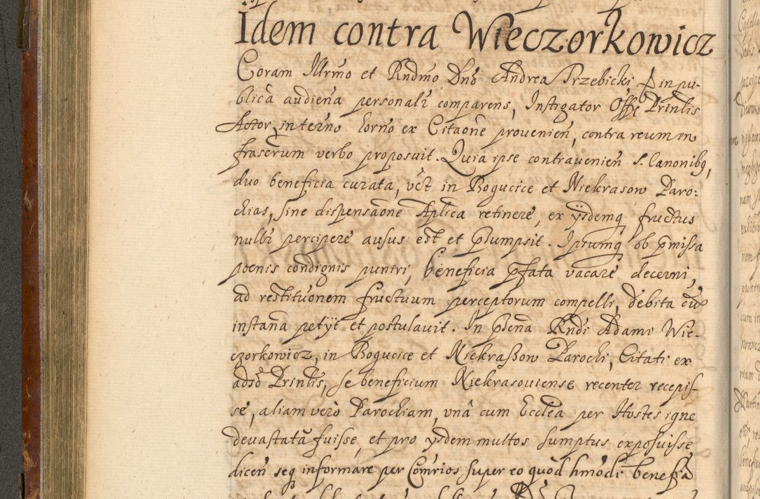 Zdjęcie nr 225 dla obiektu archiwalnego: Acta actorum, decretorum, sententiarum, erectionum, fundationum, confirmationum, instiutionum, resignationum, constitutionum, provisionum, submissionum, quietationum, substitutionum, ordinationum, ingrossationum, prostestationum R. D. Andreae Trzebicki, episcopi Cracoviensis, ducis Severiae in a. D. 1658 et  1659 acticatorum. Volumen I 