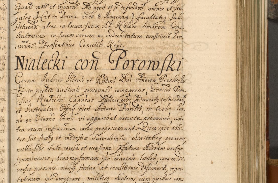 Zdjęcie nr 214 dla obiektu archiwalnego: Acta actorum, decretorum, sententiarum, erectionum, fundationum, confirmationum, instiutionum, resignationum, constitutionum, provisionum, submissionum, quietationum, substitutionum, ordinationum, ingrossationum, prostestationum R. D. Andreae Trzebicki, episcopi Cracoviensis, ducis Severiae in a. D. 1658 et  1659 acticatorum. Volumen I 