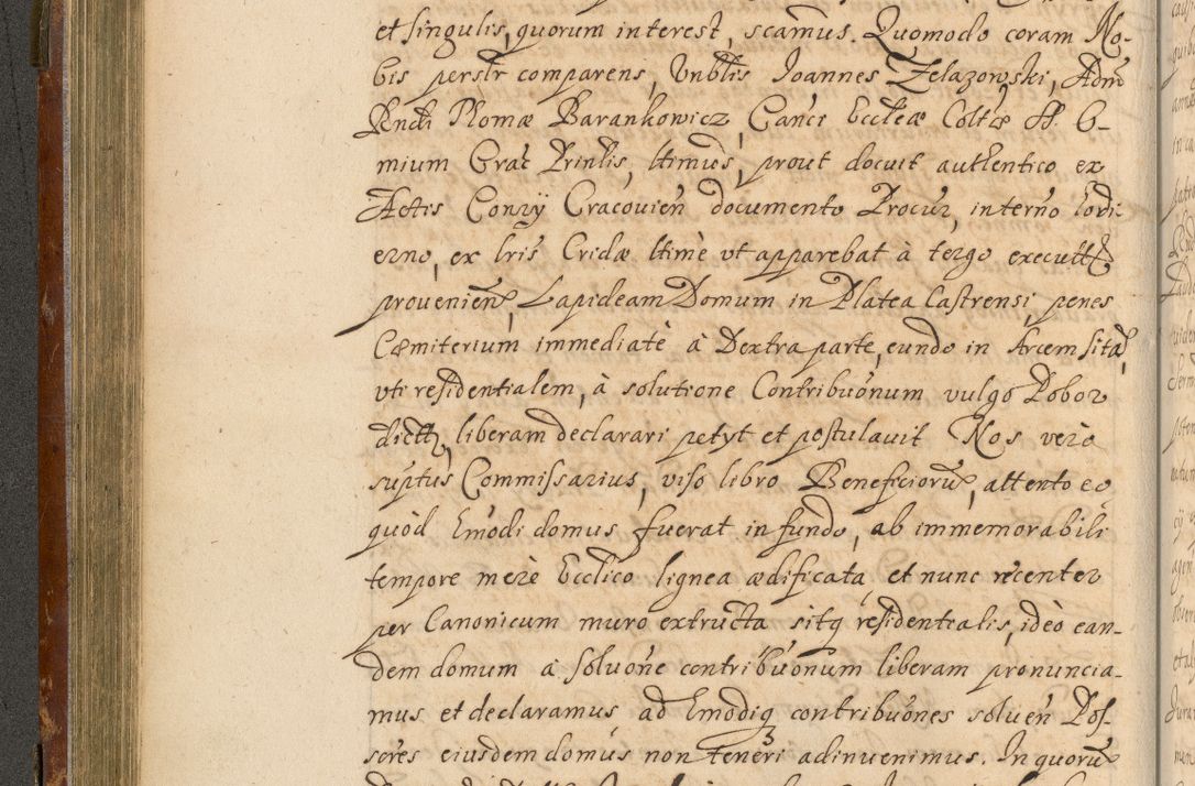 Zdjęcie nr 209 dla obiektu archiwalnego: Acta actorum, decretorum, sententiarum, erectionum, fundationum, confirmationum, instiutionum, resignationum, constitutionum, provisionum, submissionum, quietationum, substitutionum, ordinationum, ingrossationum, prostestationum R. D. Andreae Trzebicki, episcopi Cracoviensis, ducis Severiae in a. D. 1658 et  1659 acticatorum. Volumen I 