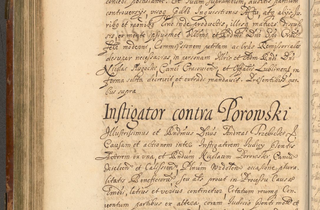 Zdjęcie nr 405 dla obiektu archiwalnego: Acta actorum, decretorum, sententiarum, erectionum, fundationum, confirmationum, instiutionum, resignationum, constitutionum, provisionum, submissionum, quietationum, substitutionum, ordinationum, ingrossationum, prostestationum R. D. Andreae Trzebicki, episcopi Cracoviensis, ducis Severiae in a. D. 1658 et  1659 acticatorum. Volumen I 
