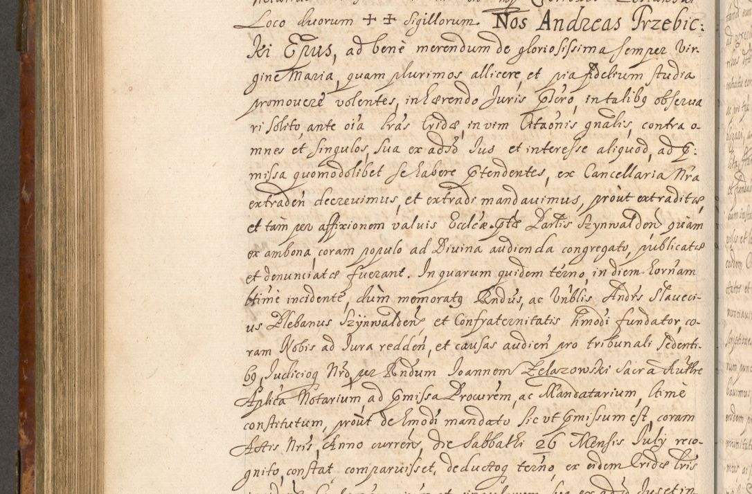 Zdjęcie nr 597 dla obiektu archiwalnego: Acta actorum, decretorum, sententiarum, erectionum, fundationum, confirmationum, instiutionum, resignationum, constitutionum, provisionum, submissionum, quietationum, substitutionum, ordinationum, ingrossationum, prostestationum R. D. Andreae Trzebicki, episcopi Cracoviensis, ducis Severiae in a. D. 1658 et  1659 acticatorum. Volumen I 