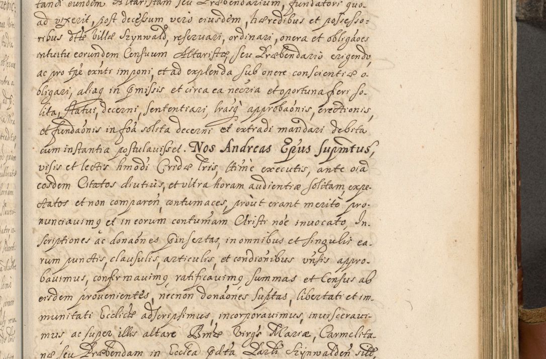 Zdjęcie nr 598 dla obiektu archiwalnego: Acta actorum, decretorum, sententiarum, erectionum, fundationum, confirmationum, instiutionum, resignationum, constitutionum, provisionum, submissionum, quietationum, substitutionum, ordinationum, ingrossationum, prostestationum R. D. Andreae Trzebicki, episcopi Cracoviensis, ducis Severiae in a. D. 1658 et  1659 acticatorum. Volumen I 