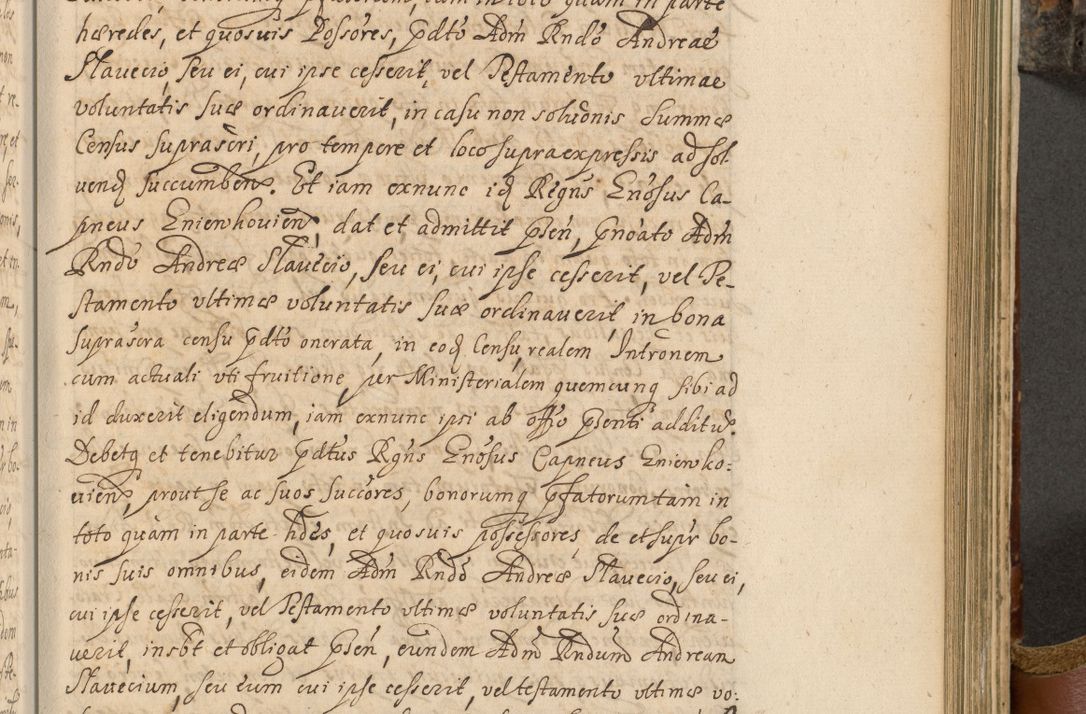 Zdjęcie nr 586 dla obiektu archiwalnego: Acta actorum, decretorum, sententiarum, erectionum, fundationum, confirmationum, instiutionum, resignationum, constitutionum, provisionum, submissionum, quietationum, substitutionum, ordinationum, ingrossationum, prostestationum R. D. Andreae Trzebicki, episcopi Cracoviensis, ducis Severiae in a. D. 1658 et  1659 acticatorum. Volumen I 