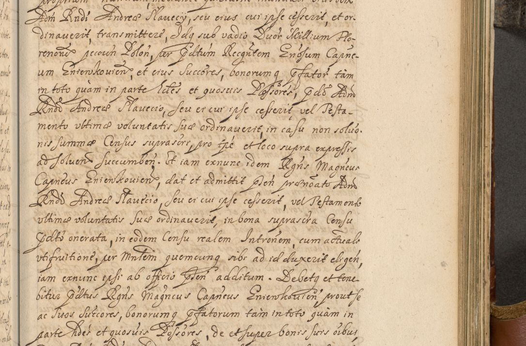 Zdjęcie nr 590 dla obiektu archiwalnego: Acta actorum, decretorum, sententiarum, erectionum, fundationum, confirmationum, instiutionum, resignationum, constitutionum, provisionum, submissionum, quietationum, substitutionum, ordinationum, ingrossationum, prostestationum R. D. Andreae Trzebicki, episcopi Cracoviensis, ducis Severiae in a. D. 1658 et  1659 acticatorum. Volumen I 