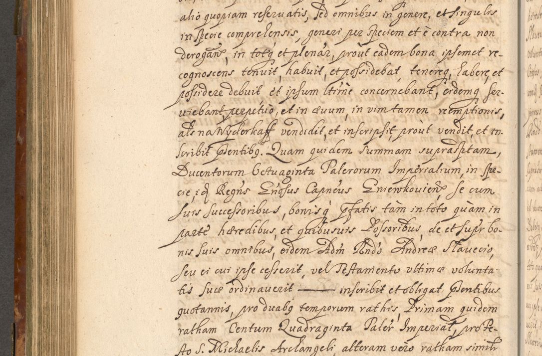 Zdjęcie nr 585 dla obiektu archiwalnego: Acta actorum, decretorum, sententiarum, erectionum, fundationum, confirmationum, instiutionum, resignationum, constitutionum, provisionum, submissionum, quietationum, substitutionum, ordinationum, ingrossationum, prostestationum R. D. Andreae Trzebicki, episcopi Cracoviensis, ducis Severiae in a. D. 1658 et  1659 acticatorum. Volumen I 