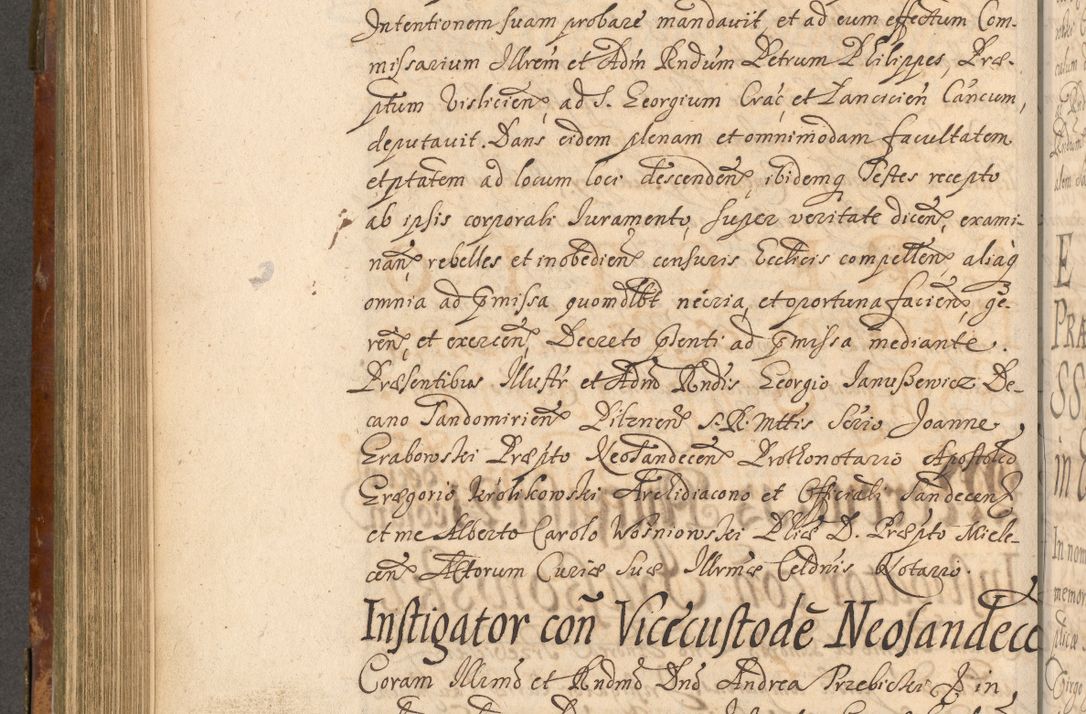 Zdjęcie nr 581 dla obiektu archiwalnego: Acta actorum, decretorum, sententiarum, erectionum, fundationum, confirmationum, instiutionum, resignationum, constitutionum, provisionum, submissionum, quietationum, substitutionum, ordinationum, ingrossationum, prostestationum R. D. Andreae Trzebicki, episcopi Cracoviensis, ducis Severiae in a. D. 1658 et  1659 acticatorum. Volumen I 