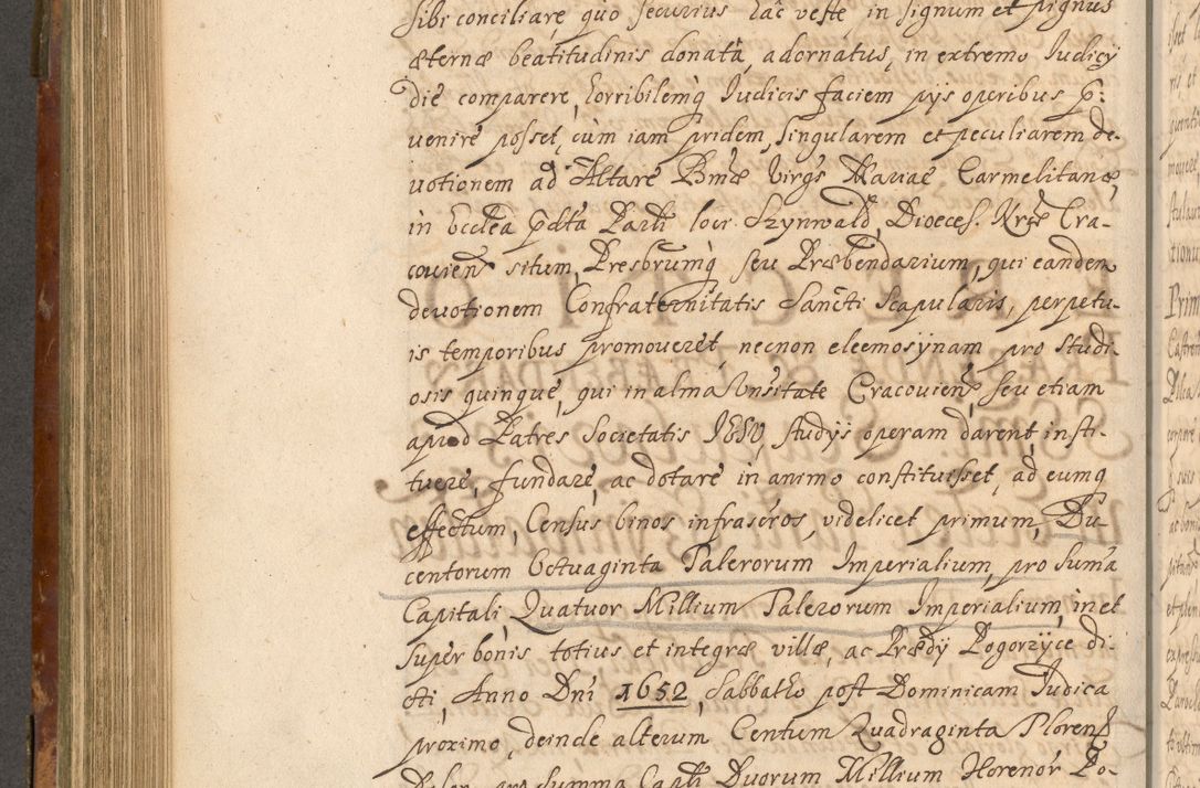 Zdjęcie nr 583 dla obiektu archiwalnego: Acta actorum, decretorum, sententiarum, erectionum, fundationum, confirmationum, instiutionum, resignationum, constitutionum, provisionum, submissionum, quietationum, substitutionum, ordinationum, ingrossationum, prostestationum R. D. Andreae Trzebicki, episcopi Cracoviensis, ducis Severiae in a. D. 1658 et  1659 acticatorum. Volumen I 