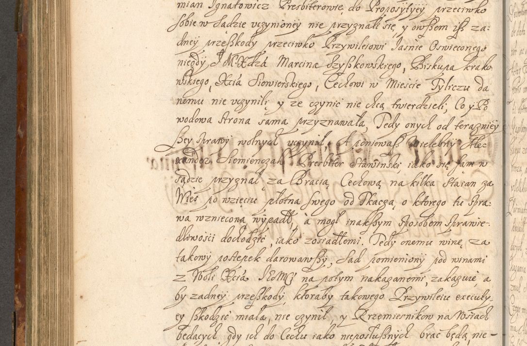Zdjęcie nr 577 dla obiektu archiwalnego: Acta actorum, decretorum, sententiarum, erectionum, fundationum, confirmationum, instiutionum, resignationum, constitutionum, provisionum, submissionum, quietationum, substitutionum, ordinationum, ingrossationum, prostestationum R. D. Andreae Trzebicki, episcopi Cracoviensis, ducis Severiae in a. D. 1658 et  1659 acticatorum. Volumen I 
