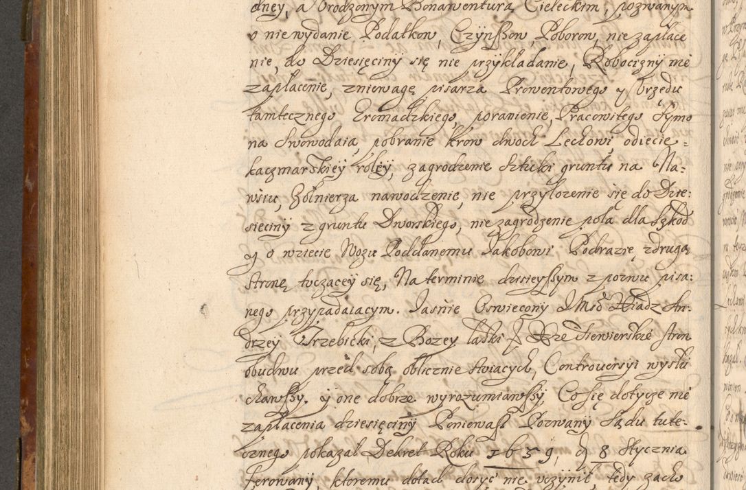 Zdjęcie nr 573 dla obiektu archiwalnego: Acta actorum, decretorum, sententiarum, erectionum, fundationum, confirmationum, instiutionum, resignationum, constitutionum, provisionum, submissionum, quietationum, substitutionum, ordinationum, ingrossationum, prostestationum R. D. Andreae Trzebicki, episcopi Cracoviensis, ducis Severiae in a. D. 1658 et  1659 acticatorum. Volumen I 