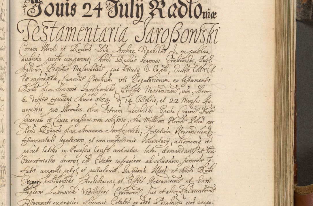 Zdjęcie nr 562 dla obiektu archiwalnego: Acta actorum, decretorum, sententiarum, erectionum, fundationum, confirmationum, instiutionum, resignationum, constitutionum, provisionum, submissionum, quietationum, substitutionum, ordinationum, ingrossationum, prostestationum R. D. Andreae Trzebicki, episcopi Cracoviensis, ducis Severiae in a. D. 1658 et  1659 acticatorum. Volumen I 