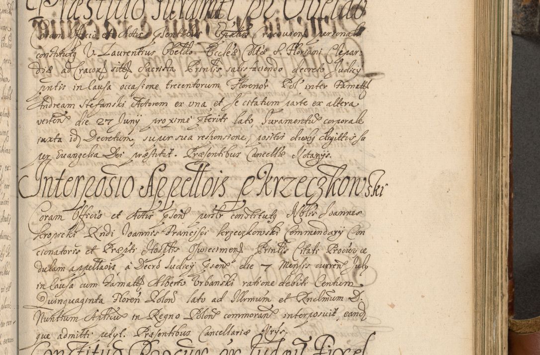 Zdjęcie nr 554 dla obiektu archiwalnego: Acta actorum, decretorum, sententiarum, erectionum, fundationum, confirmationum, instiutionum, resignationum, constitutionum, provisionum, submissionum, quietationum, substitutionum, ordinationum, ingrossationum, prostestationum R. D. Andreae Trzebicki, episcopi Cracoviensis, ducis Severiae in a. D. 1658 et  1659 acticatorum. Volumen I 