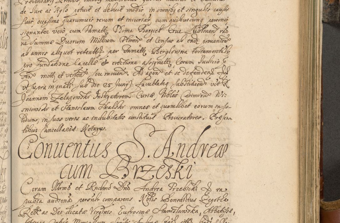 Zdjęcie nr 556 dla obiektu archiwalnego: Acta actorum, decretorum, sententiarum, erectionum, fundationum, confirmationum, instiutionum, resignationum, constitutionum, provisionum, submissionum, quietationum, substitutionum, ordinationum, ingrossationum, prostestationum R. D. Andreae Trzebicki, episcopi Cracoviensis, ducis Severiae in a. D. 1658 et  1659 acticatorum. Volumen I 
