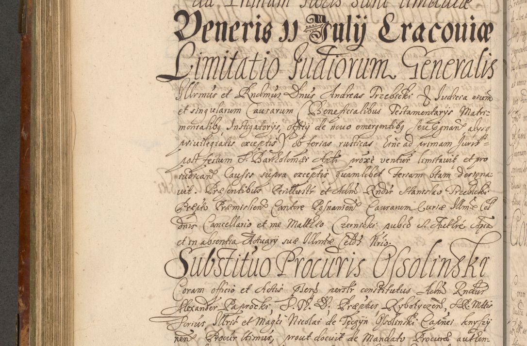 Zdjęcie nr 555 dla obiektu archiwalnego: Acta actorum, decretorum, sententiarum, erectionum, fundationum, confirmationum, instiutionum, resignationum, constitutionum, provisionum, submissionum, quietationum, substitutionum, ordinationum, ingrossationum, prostestationum R. D. Andreae Trzebicki, episcopi Cracoviensis, ducis Severiae in a. D. 1658 et  1659 acticatorum. Volumen I 