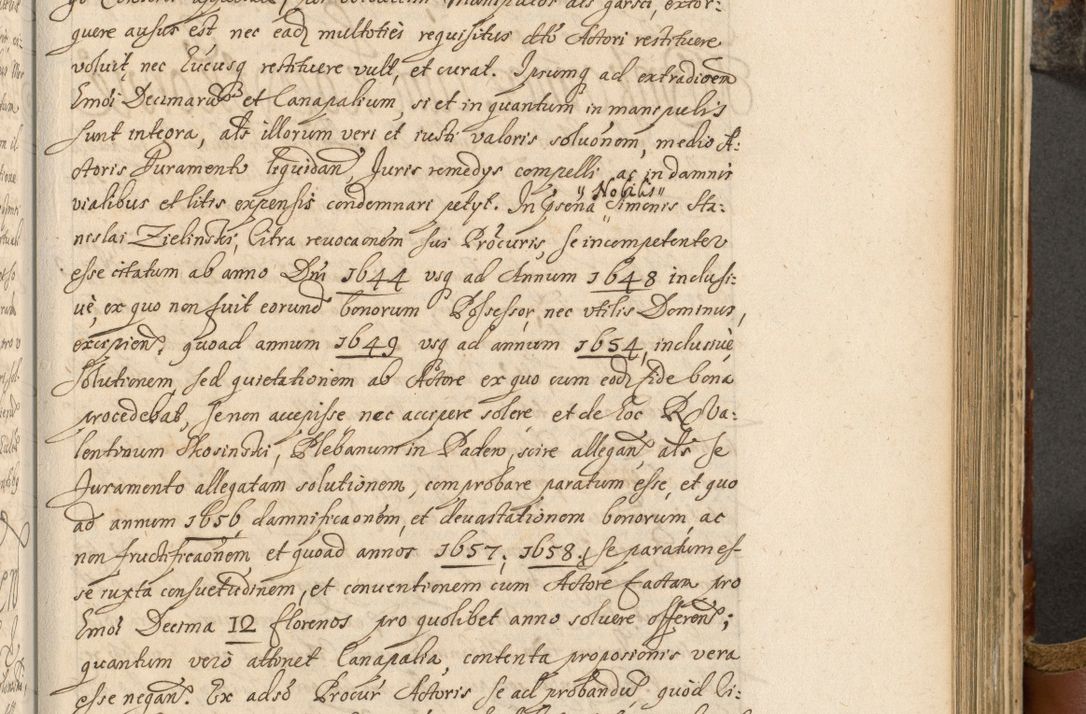 Zdjęcie nr 550 dla obiektu archiwalnego: Acta actorum, decretorum, sententiarum, erectionum, fundationum, confirmationum, instiutionum, resignationum, constitutionum, provisionum, submissionum, quietationum, substitutionum, ordinationum, ingrossationum, prostestationum R. D. Andreae Trzebicki, episcopi Cracoviensis, ducis Severiae in a. D. 1658 et  1659 acticatorum. Volumen I 