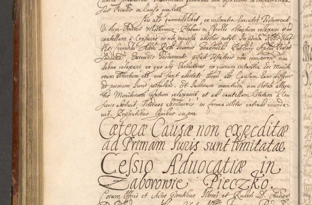 Zdjęcie nr 543 dla obiektu archiwalnego: Acta actorum, decretorum, sententiarum, erectionum, fundationum, confirmationum, instiutionum, resignationum, constitutionum, provisionum, submissionum, quietationum, substitutionum, ordinationum, ingrossationum, prostestationum R. D. Andreae Trzebicki, episcopi Cracoviensis, ducis Severiae in a. D. 1658 et  1659 acticatorum. Volumen I 