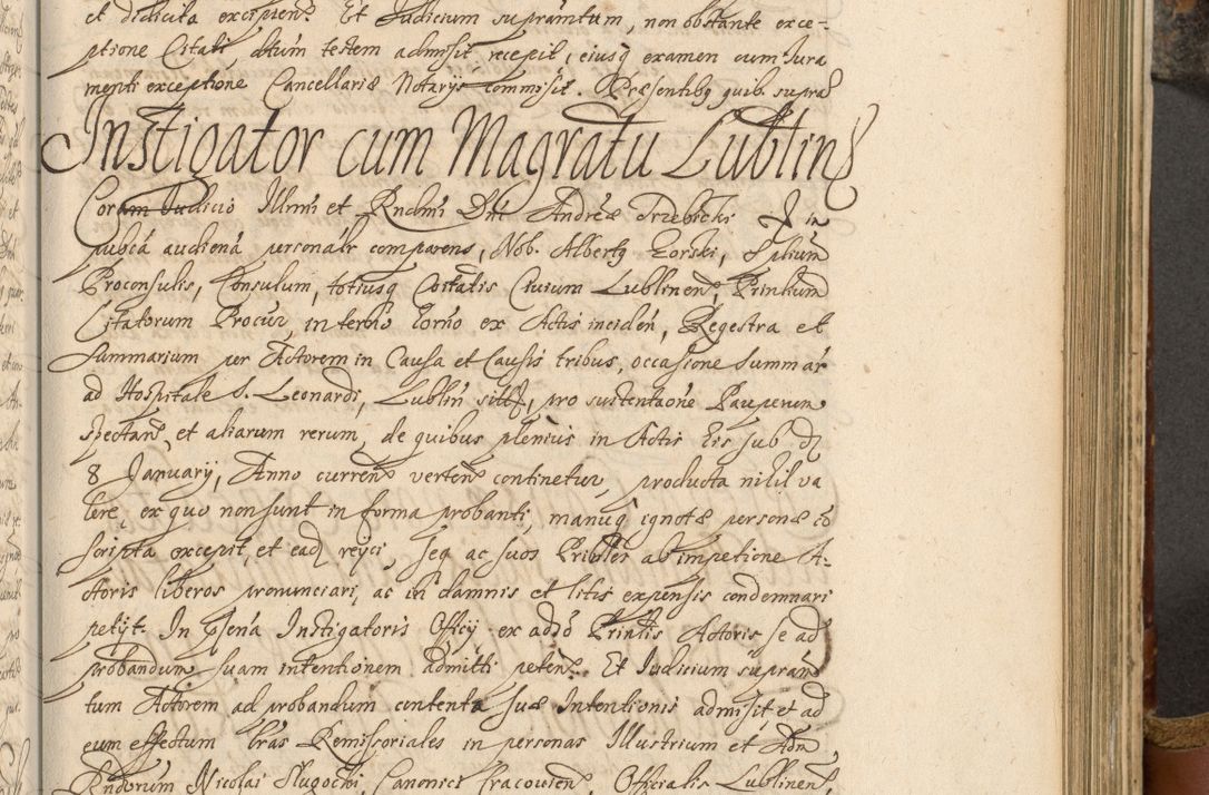 Zdjęcie nr 542 dla obiektu archiwalnego: Acta actorum, decretorum, sententiarum, erectionum, fundationum, confirmationum, instiutionum, resignationum, constitutionum, provisionum, submissionum, quietationum, substitutionum, ordinationum, ingrossationum, prostestationum R. D. Andreae Trzebicki, episcopi Cracoviensis, ducis Severiae in a. D. 1658 et  1659 acticatorum. Volumen I 