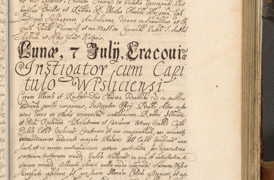 Zdjęcie nr 528 dla obiektu archiwalnego: Acta actorum, decretorum, sententiarum, erectionum, fundationum, confirmationum, instiutionum, resignationum, constitutionum, provisionum, submissionum, quietationum, substitutionum, ordinationum, ingrossationum, prostestationum R. D. Andreae Trzebicki, episcopi Cracoviensis, ducis Severiae in a. D. 1658 et  1659 acticatorum. Volumen I 