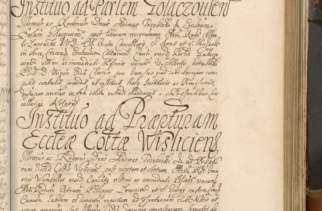 Zdjęcie nr 526 dla obiektu archiwalnego: Acta actorum, decretorum, sententiarum, erectionum, fundationum, confirmationum, instiutionum, resignationum, constitutionum, provisionum, submissionum, quietationum, substitutionum, ordinationum, ingrossationum, prostestationum R. D. Andreae Trzebicki, episcopi Cracoviensis, ducis Severiae in a. D. 1658 et  1659 acticatorum. Volumen I 