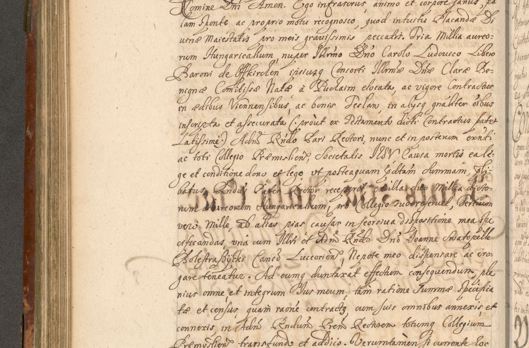 Zdjęcie nr 521 dla obiektu archiwalnego: Acta actorum, decretorum, sententiarum, erectionum, fundationum, confirmationum, instiutionum, resignationum, constitutionum, provisionum, submissionum, quietationum, substitutionum, ordinationum, ingrossationum, prostestationum R. D. Andreae Trzebicki, episcopi Cracoviensis, ducis Severiae in a. D. 1658 et  1659 acticatorum. Volumen I 