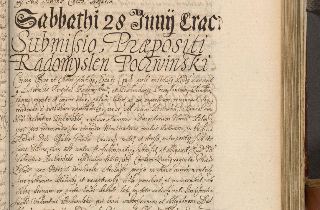 Zdjęcie nr 514 dla obiektu archiwalnego: Acta actorum, decretorum, sententiarum, erectionum, fundationum, confirmationum, instiutionum, resignationum, constitutionum, provisionum, submissionum, quietationum, substitutionum, ordinationum, ingrossationum, prostestationum R. D. Andreae Trzebicki, episcopi Cracoviensis, ducis Severiae in a. D. 1658 et  1659 acticatorum. Volumen I 