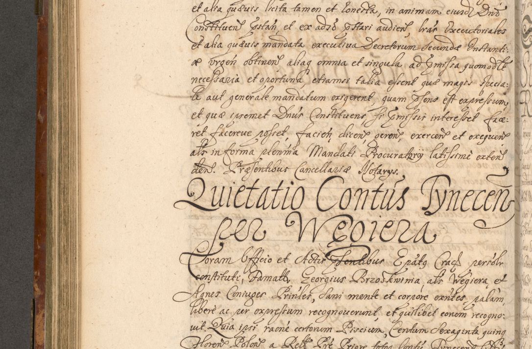 Zdjęcie nr 513 dla obiektu archiwalnego: Acta actorum, decretorum, sententiarum, erectionum, fundationum, confirmationum, instiutionum, resignationum, constitutionum, provisionum, submissionum, quietationum, substitutionum, ordinationum, ingrossationum, prostestationum R. D. Andreae Trzebicki, episcopi Cracoviensis, ducis Severiae in a. D. 1658 et  1659 acticatorum. Volumen I 