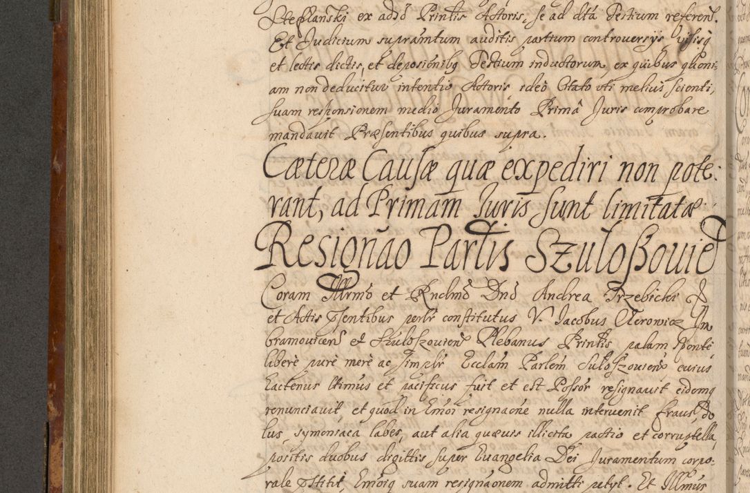Zdjęcie nr 511 dla obiektu archiwalnego: Acta actorum, decretorum, sententiarum, erectionum, fundationum, confirmationum, instiutionum, resignationum, constitutionum, provisionum, submissionum, quietationum, substitutionum, ordinationum, ingrossationum, prostestationum R. D. Andreae Trzebicki, episcopi Cracoviensis, ducis Severiae in a. D. 1658 et  1659 acticatorum. Volumen I 