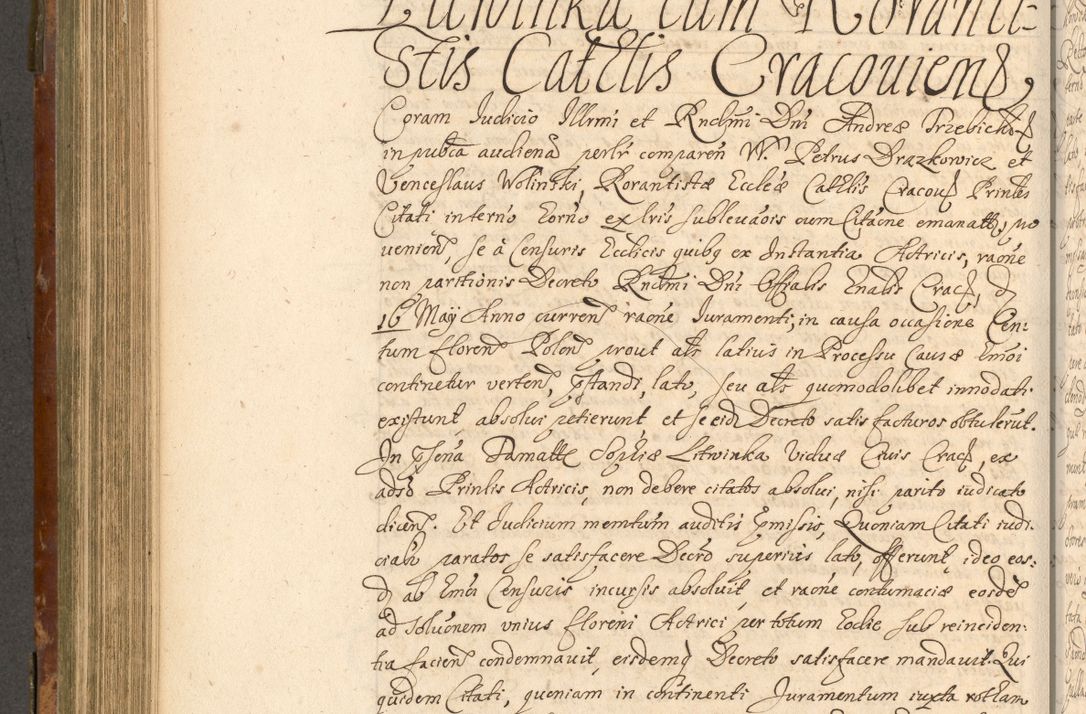 Zdjęcie nr 505 dla obiektu archiwalnego: Acta actorum, decretorum, sententiarum, erectionum, fundationum, confirmationum, instiutionum, resignationum, constitutionum, provisionum, submissionum, quietationum, substitutionum, ordinationum, ingrossationum, prostestationum R. D. Andreae Trzebicki, episcopi Cracoviensis, ducis Severiae in a. D. 1658 et  1659 acticatorum. Volumen I 