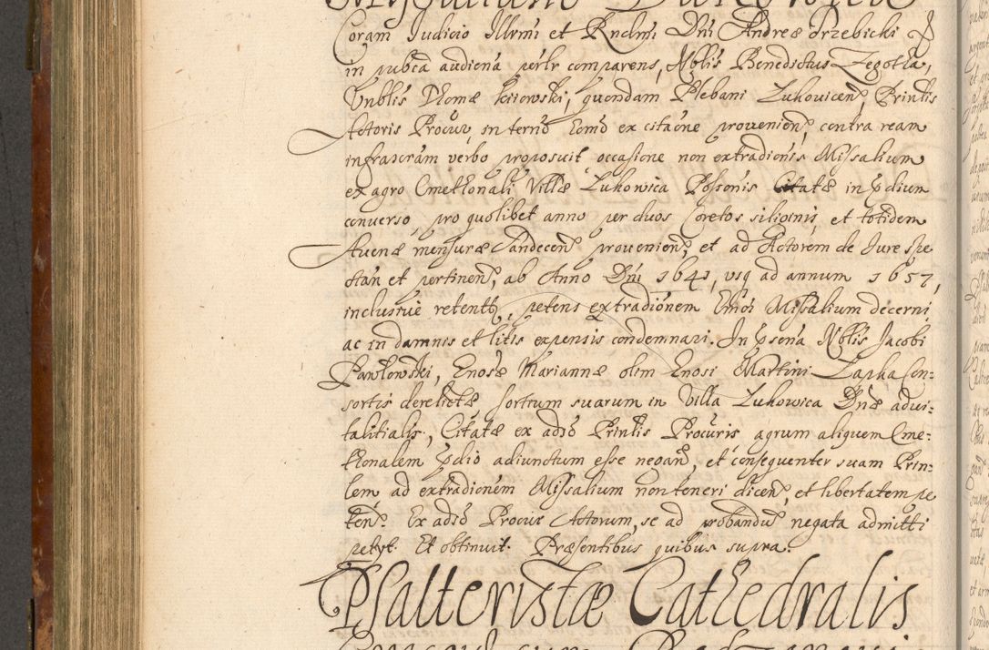 Zdjęcie nr 503 dla obiektu archiwalnego: Acta actorum, decretorum, sententiarum, erectionum, fundationum, confirmationum, instiutionum, resignationum, constitutionum, provisionum, submissionum, quietationum, substitutionum, ordinationum, ingrossationum, prostestationum R. D. Andreae Trzebicki, episcopi Cracoviensis, ducis Severiae in a. D. 1658 et  1659 acticatorum. Volumen I 