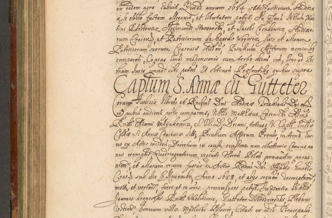 Zdjęcie nr 493 dla obiektu archiwalnego: Acta actorum, decretorum, sententiarum, erectionum, fundationum, confirmationum, instiutionum, resignationum, constitutionum, provisionum, submissionum, quietationum, substitutionum, ordinationum, ingrossationum, prostestationum R. D. Andreae Trzebicki, episcopi Cracoviensis, ducis Severiae in a. D. 1658 et  1659 acticatorum. Volumen I 